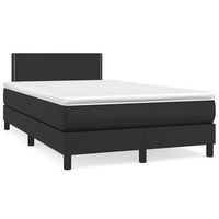 base tapizada con colchon 120x200 cm sintetico negro tdl0208741
