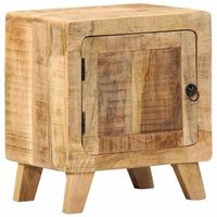 mesita de noche de madera maciza de mango rugosa 40x32x46 cm vidaxl