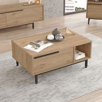mesa de centro majaajoa 90x60x38 cm - efecto roble encasa