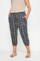 yours pantalones capri negros estampados mujer curvy y tallas grandes yours