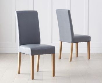 Albany Grey Faux Leather Dining Chairs - Grey