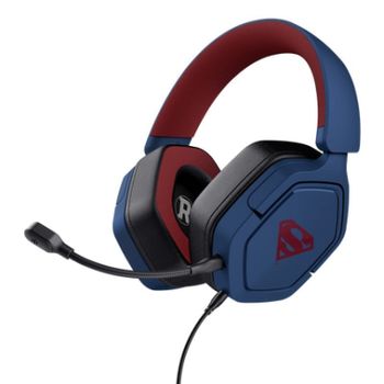 Auriculares Trust Carus Superman con cable multiplataforma micrófono extraíble azul/rojo