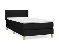 cama box spring con colchon tela negro 90x190 cm bloques con cuadros