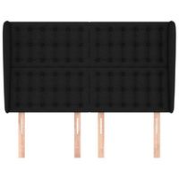 cabecero cama mueble de dormitorio con orejas de tela 147 x 23 x 118128 cm negro m020003593