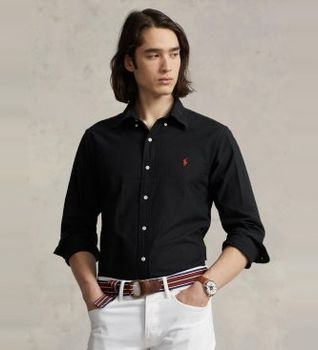 Polo Ralph Lauren para hombre. 710772290001 Camisa Oxford Custom Fit negro (M), Casual, Algodón, Manga larga