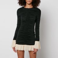 rotate birger christensen ruched stretch-chiffon mini dress - dk 34uk 6