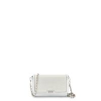 bolso de mano con malla con pedreria silver