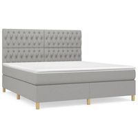 cama tapizada 203x180x128 cm tejido - gris
