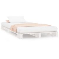 cama de palets madera maciza pino blanca pequena 75x190 cm vidaxl