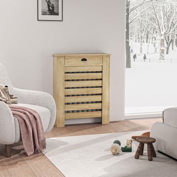Cubre Radiadores De Mdf Melamina De Madera Homcom 78x19x95,5 Cm Roble