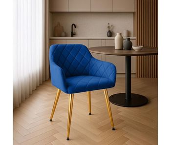Silla de comedor monett de terciopelo azul oscuro 61x53x83 cm