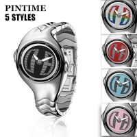 reloj digital y2k para hombre con tecnologia retorcida reloj de pulsera de cuarzo de metal unico con pantalla dual estilo vintage futurista