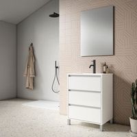 mueble jade 60 cm 3c blanco brillo pack mueble  lavabo