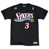 camiseta allen iverson philadelphia 76ers mitchell  ness nn negra