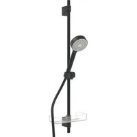 conjunto de barra mural hansa hansabasicjet 4467 3 chorros negro mate 4467013333