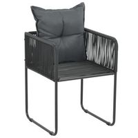 sillas de jardin con cojines 4 unidades ratan sintetico negro cfw128290