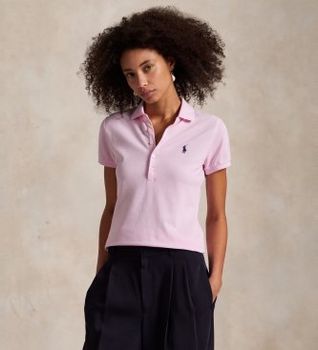 Polo Ralph Lauren para mujer. 211B18200014 Polo Slim Fit Stretch rosa (XL), Casual, Algodón, Manga corta