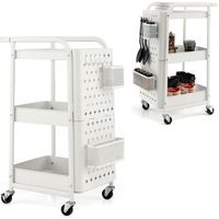 carro de almacenamiento 3 niveles carro organizador de utensilios costway 66 x 40 x 85 cm