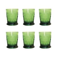 vasos de agua verdes en acrilico - lote de 6