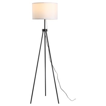 HOMCOM Lámpara de Pie con Trípode Metálico y Pantalla de Tela Diseño Elegante y Clásico Ø37x152 cm para Hogar u Oficina