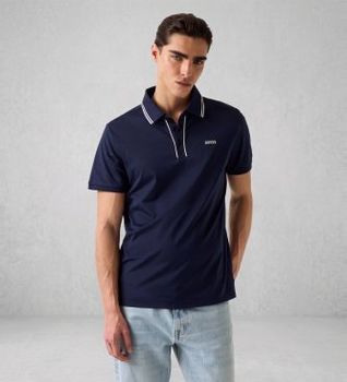 Guess para hombre. M6GP27K3179 Polo Paul Pique marino (S), Casual, Algodón, Manga corta