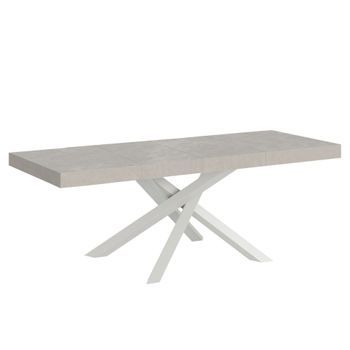 Mesa Extensible Volantis Premium Cashmere 180/284x90 Cm Con Patas Blancas