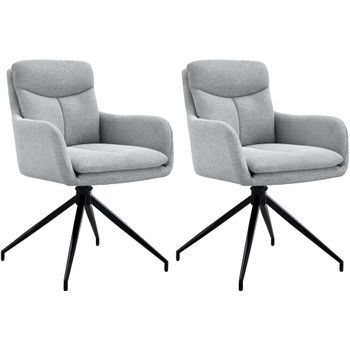 Lote De 2 Sillas De Comedor Somers Tela Gris Claro 62x57x83 Cm Clp