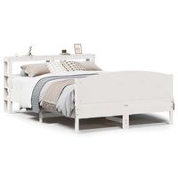 cama matrimonial  cama para adultos  estructura de cama sin colchon madera de pino blanca 140x200 cm