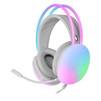 mars gaming mh-glow auriculares 360 full chroma rgb flow microfono cancelacion de ruido diseno ultra-ligero almohadillas mempory-foam compatibilidad universal cascos gaming en blanco o rosa