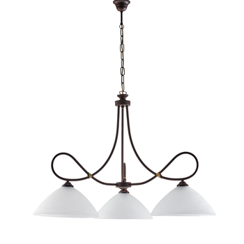 Dallas - Lámpara De Araña Negra Con Efecto Óxido Y Oro Antiguo, Cristal Blanco, 3 Luces