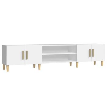 Mueble Tv | Mueble De Salón | Mesa De Tv Madera Contrachapada Blanco 180x31,5x40 Cm