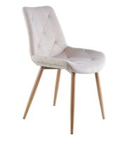 pack 4 sillas tapizada beige extra suave patas metal roble