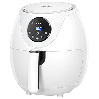 Taylor Swoden Eva - Freidora de aire sin aceite, 1200W, tamaño compacto: 2.6 litros, pantalla LED, panel táctil, 6 programas automáticos. Libre de BPA. Color blanco.