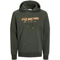 jack  jones jersey 12266287 jjalvis sweat hood ub kombu green melange para hombre