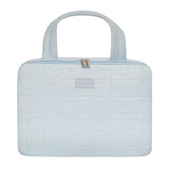Neceser maquillaje colgante poliéster tejido terry azul