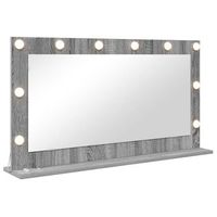 espejo de tocador gris sonoma 100 x 55 x 18 cm rectangular vidaxl