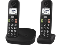 telefono - panasonic kx-tgu112 duo pantalla retroiluminada botones grandes compatible con audifonos negro
