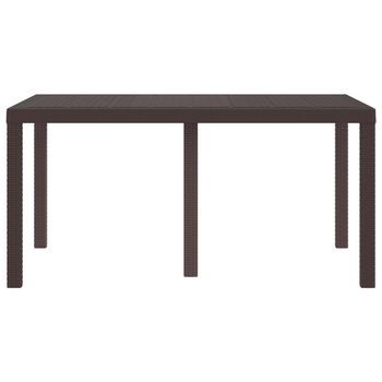 Mesa De Jardín | Mesa De Exterior Marrón 150 X 100 X 73 Cm Ratán Sintético