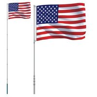 mastil y bandera de estados unidos aluminio 55 m vidaxl