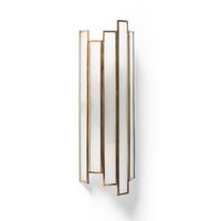 lampara de pared de metal y cristal bredos dorado