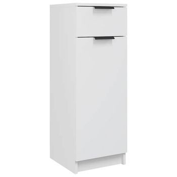 Armario De Baño | Mueble Baño Madera Contrachapada Blanco 32x34x90 Cm