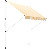 outsunny toldo manual retractil amarillo para exterior 300x150x170-280 cm con manivela altura ajustable proteccion solar   aosom espana