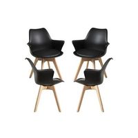 pack 4 sillones synk - negro