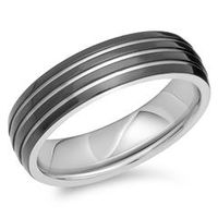 anillo acero inoxidable pulido 6mm ranura brillante