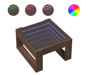 Mesa de café - mesa de centro con infinity led marrón roble 50x53x30 cm