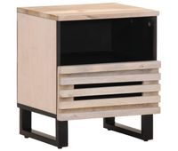 vidaxl mesita de noche madera maciza mango blanqueado 40x34x46 cm