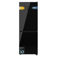 cecotec frigorifico combi 409l total no frost bolero coolmarket combi 409 black glass e altura 185cm max inside con vip tech