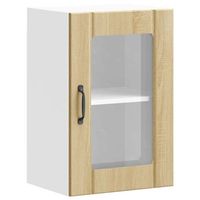 armario pared cocina puerta de cristal lucca roble sonoma vidaxl
