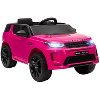 aiyaplay coche electrico para ninos con licencia land rover discovery sport con bateria 12v mando a distancia faros y musica rosa