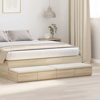 Vidaxl Cajones De Cama Roble Sonoma 160 X 36,5 X 16,5 Cm